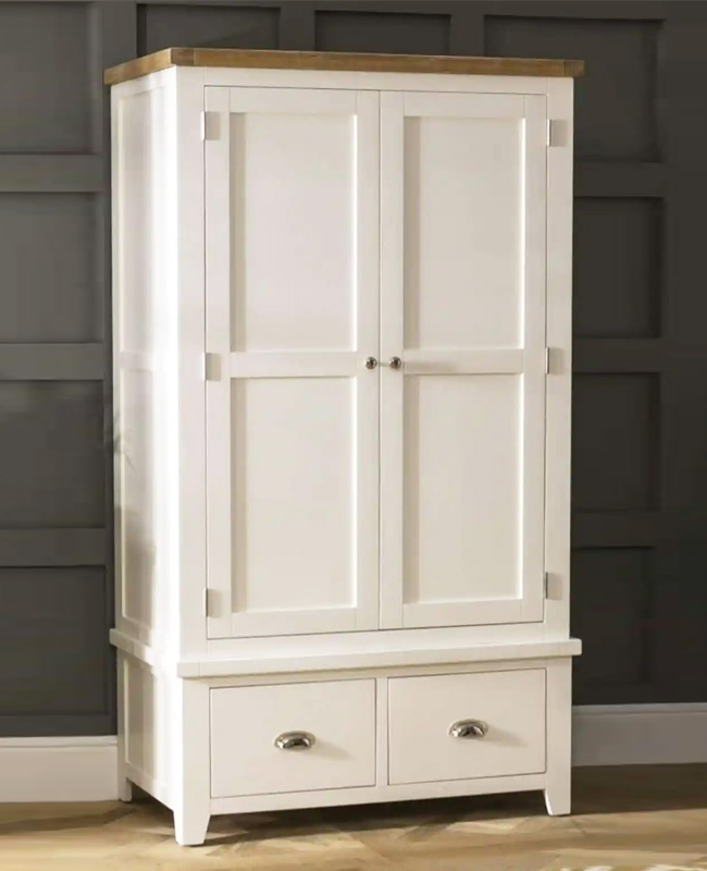 Furniture jepara lemari baju 2 pintu putih 13